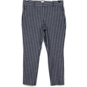 Gap Signature Skinny Ankle Pants Blue White Striped Stretch‎ 12 x 27
